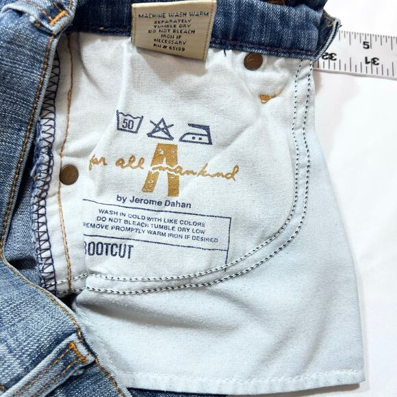 7 For All Mankind Bootcut Jeans Women 25W x 32L Distressed Dark Washed Denim - Picture 5 of 11